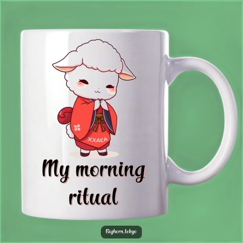 Funny White Sheep Kimono Bowing Mug: A Hilarious and Graceful Gift