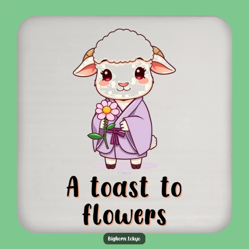 Funny Sheep Lavender Kimono Coaster: Gentle Protection for Drinks