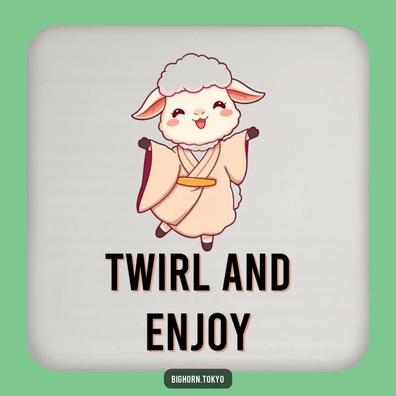 Protect Surfaces with Funny Sheep Kimono Twirl Coasters
