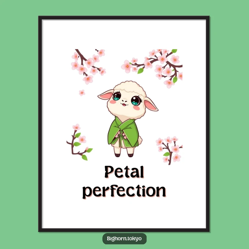 Funny Sheep Green Kimono Poster: Amazed by Nature's Beauty