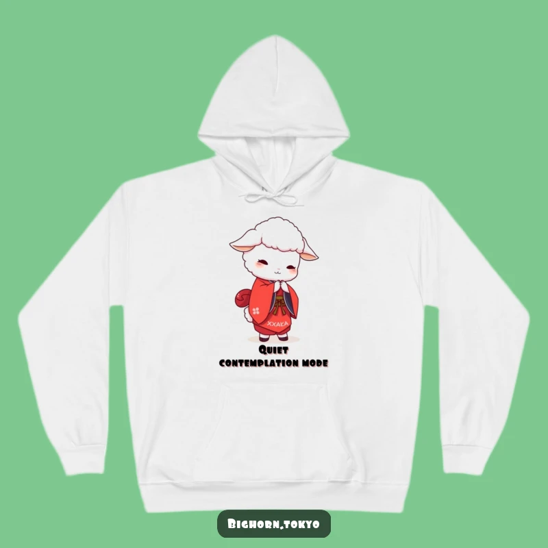 Funny White Sheep Red Kimono Hoodie: Cozy Humor for Graceful Souls