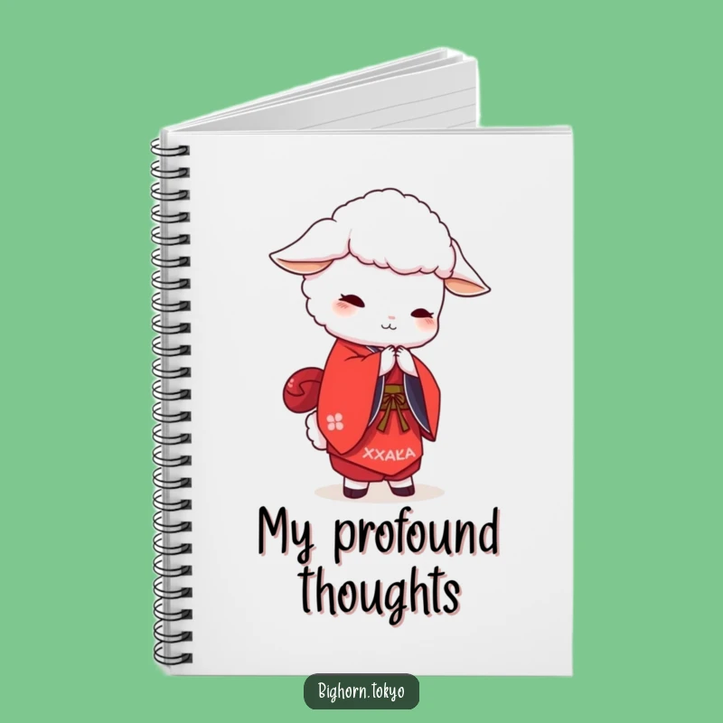Funny White Sheep Kimono Notebook: Jot Down Your Witty Thoughts