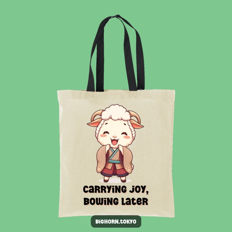 Funny Joyful Sheep Kimono Bow Tote Bag: Carry Smiles with This Funny Gift